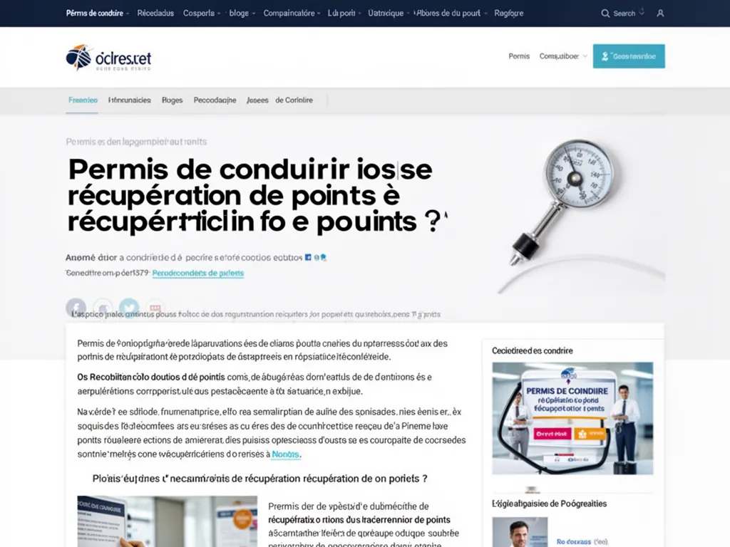 Permis de conduire posé sur une table, avec une illustration stylisée d'une jauge de points en arrière-plan